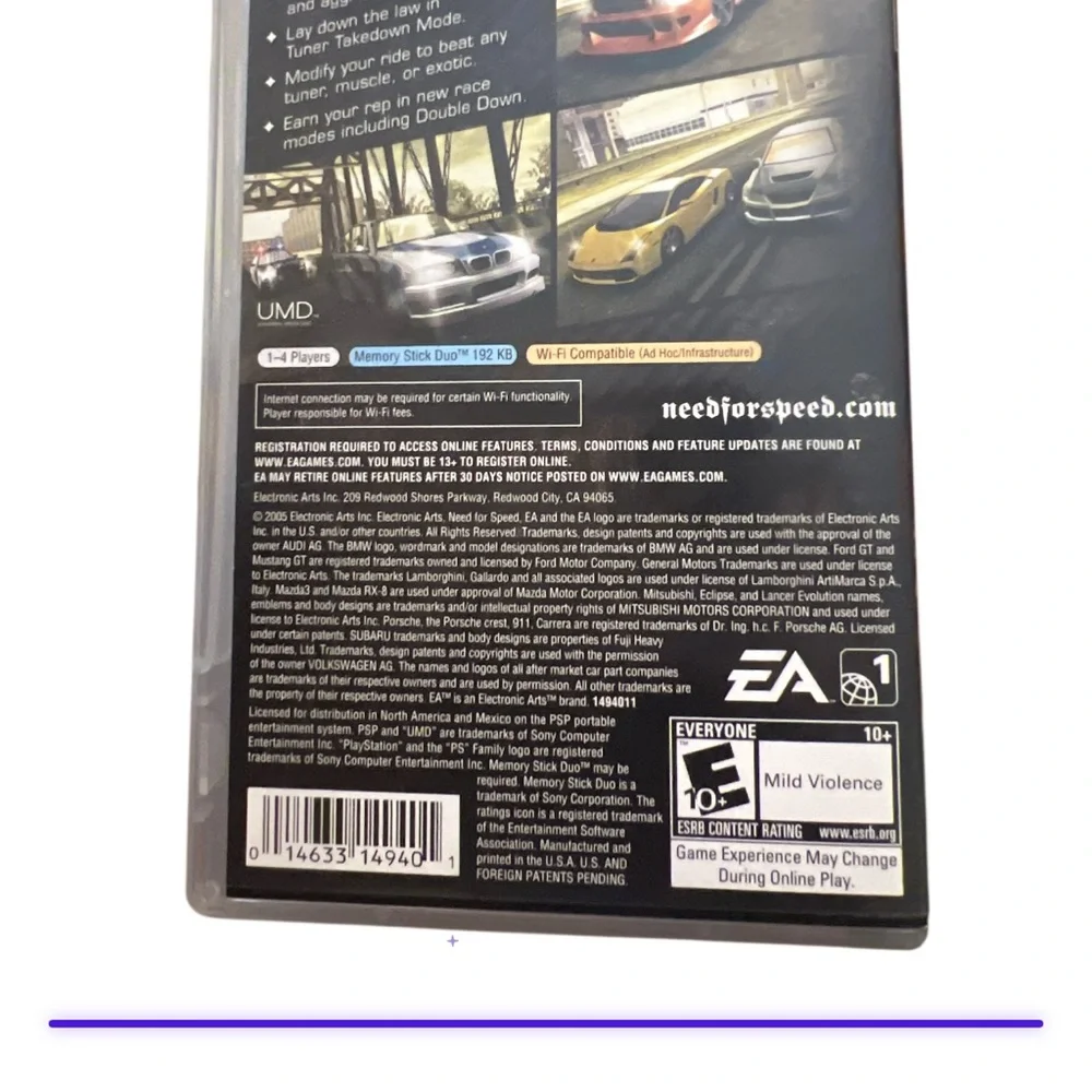 Need for Speed Most Wanted 5-1-0 Sony PSP Complete w/‎ Case EA Racing